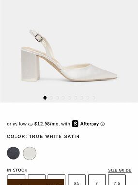 Dolce Vita True White Satin Slingback Block Heel